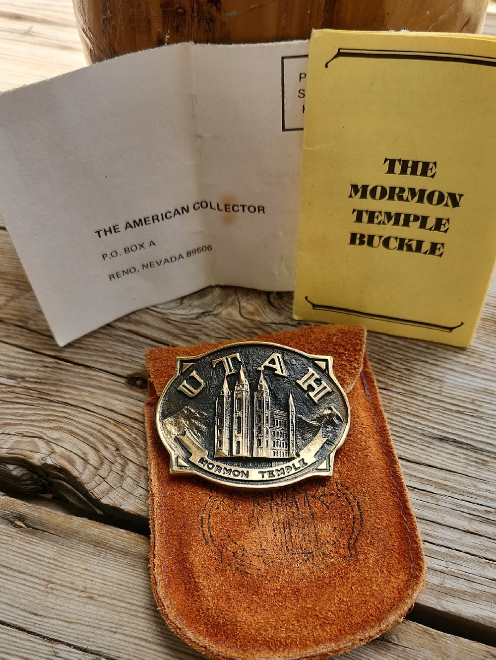 Salt Lake City Utah Mormon Temple Collectible Belt Buckle Sculpted Bronze